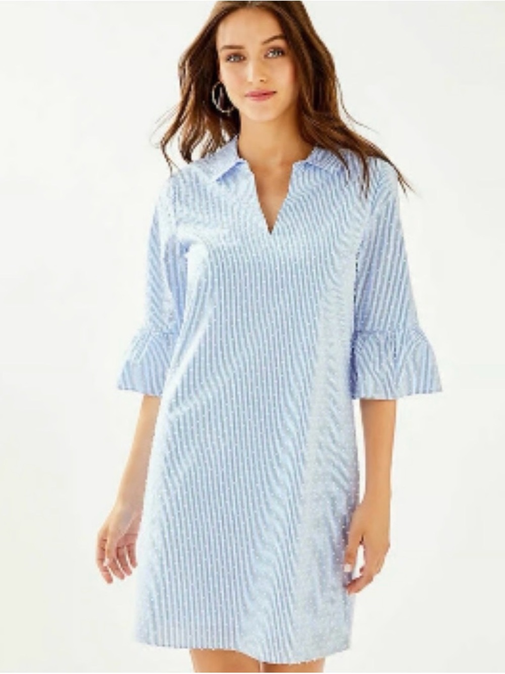 Lilly Pulitzer ginger dress blue peri tint seersucker style size 6